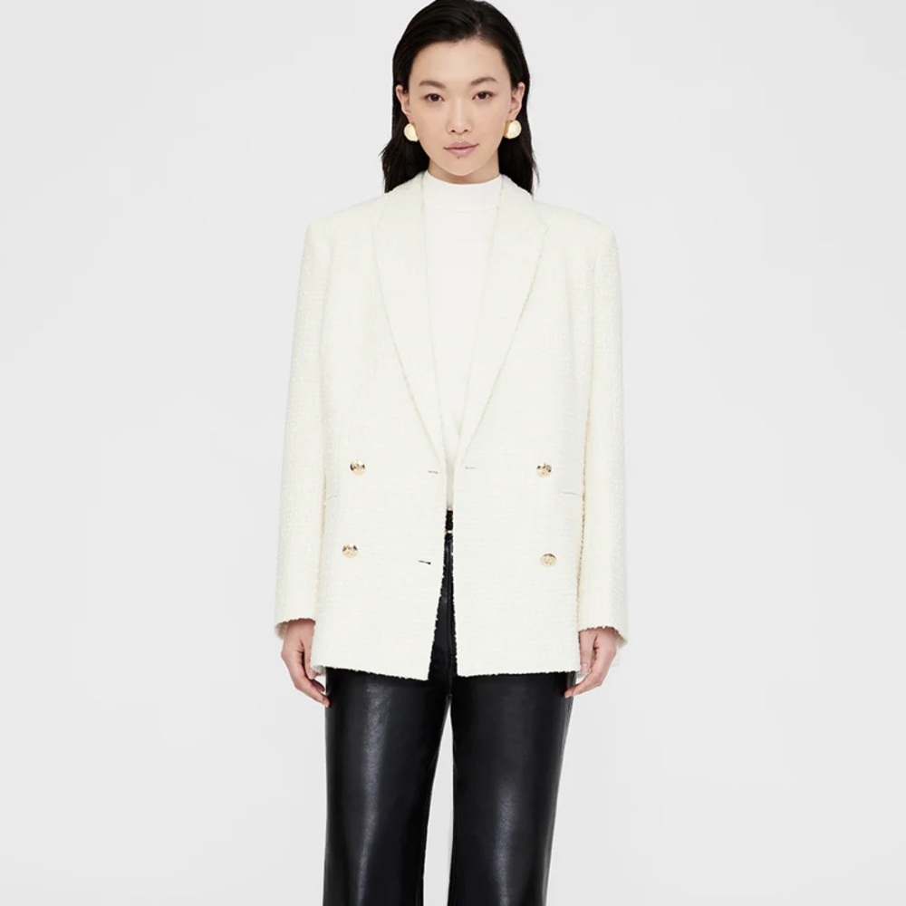 NWT Anine Bing Jasmine Blazer in Ivory (size M)